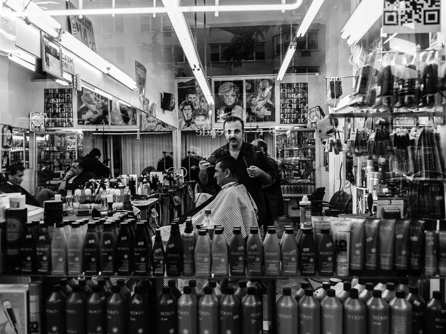 Interior de una barbería clásica